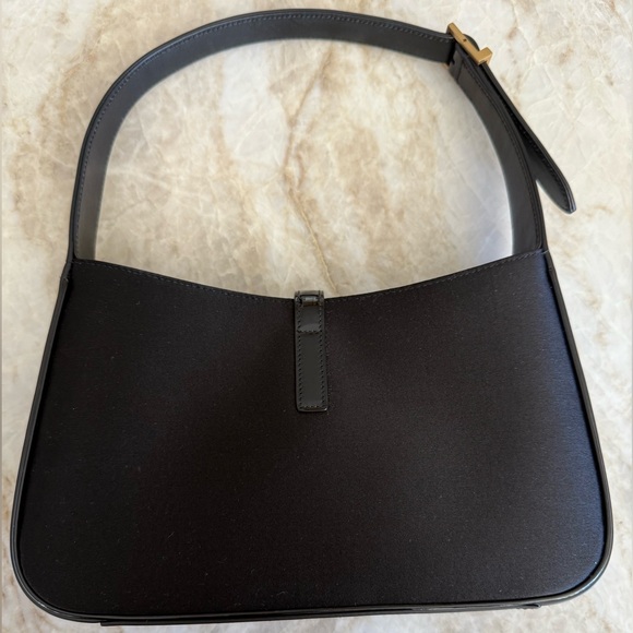 Yves Saint Laurent Black Shoulder Bag with Gold Logo - Picture 2 of 3